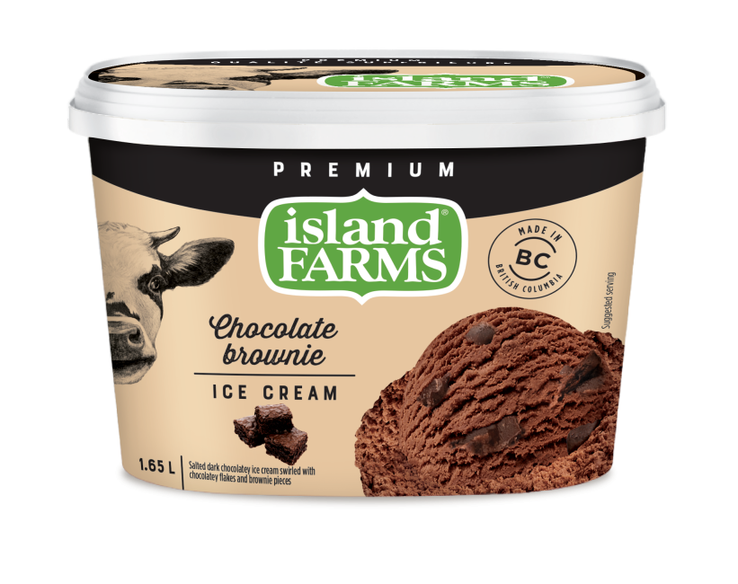 Premium Chocolate Brownie Ice Cream Island Farms